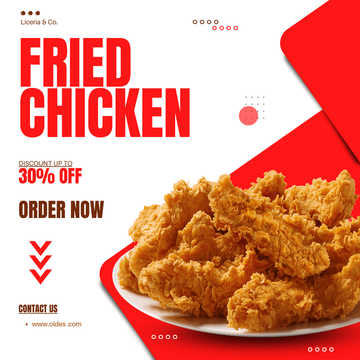 advertisement for fried chicken social media post