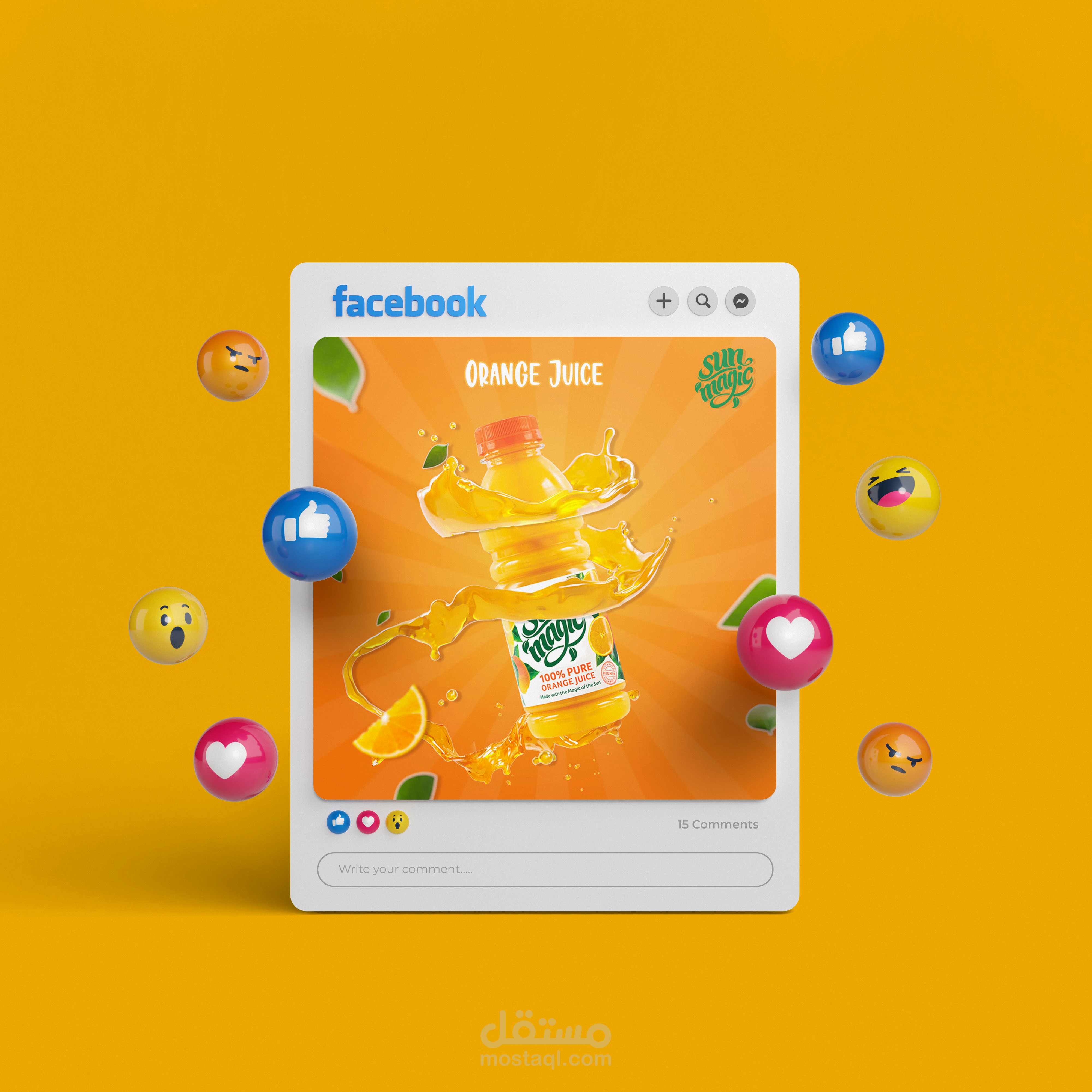 Social media juice advertisement