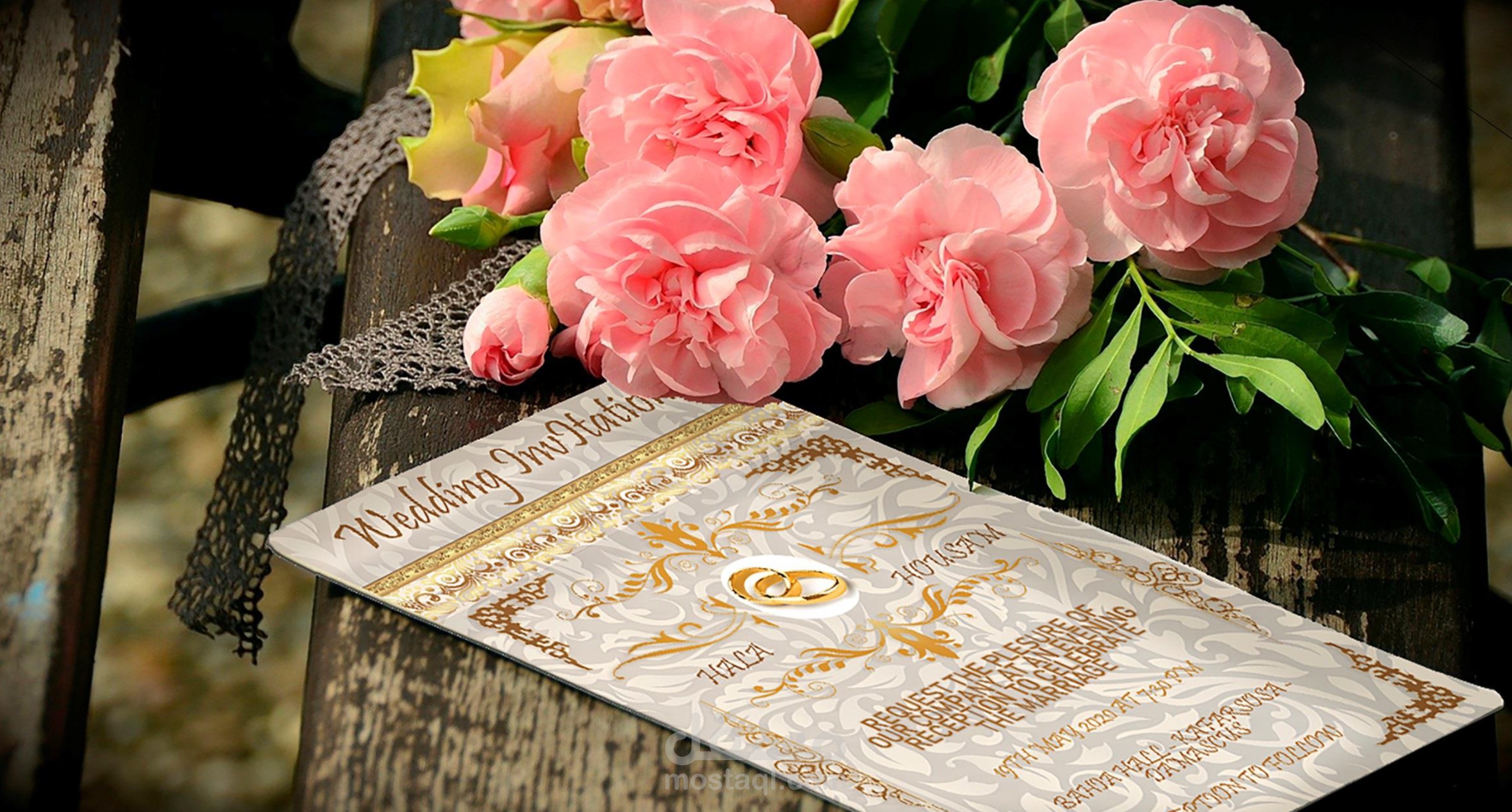 تصميم بطاقة دعوة لحفل زفاف (Wedding Invitation Card )