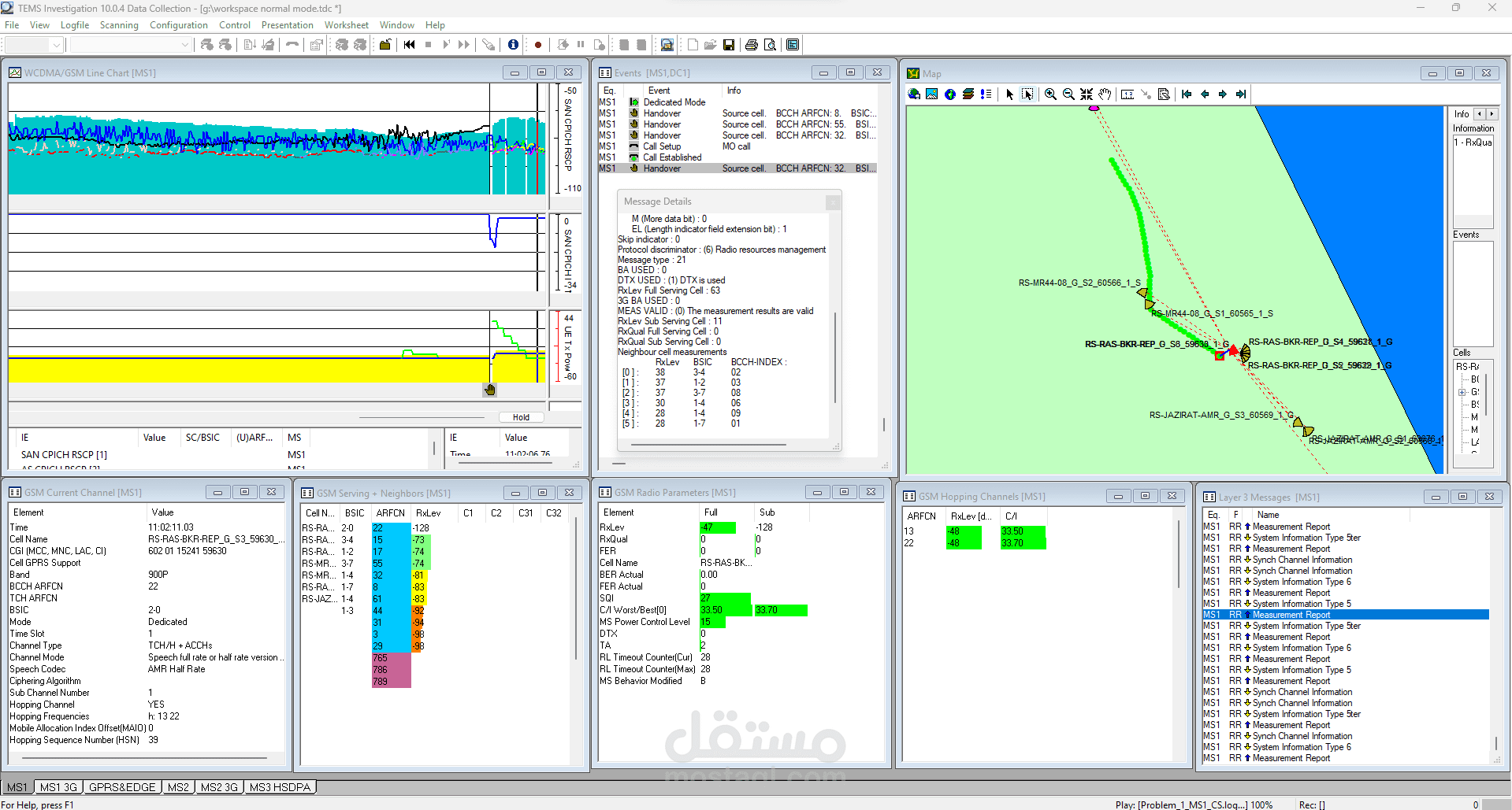 (Trainee) 2G, 3G and 4G Drive test & post processing introduction using TEMS investigation