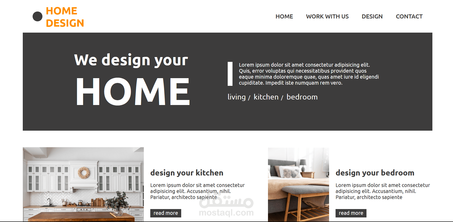 web page for kitchen company