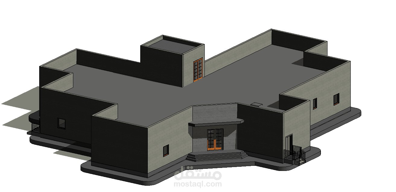 تصميمات هندسية رسم مساقط افقية و قطاعات رأسية و 3D ريفيت