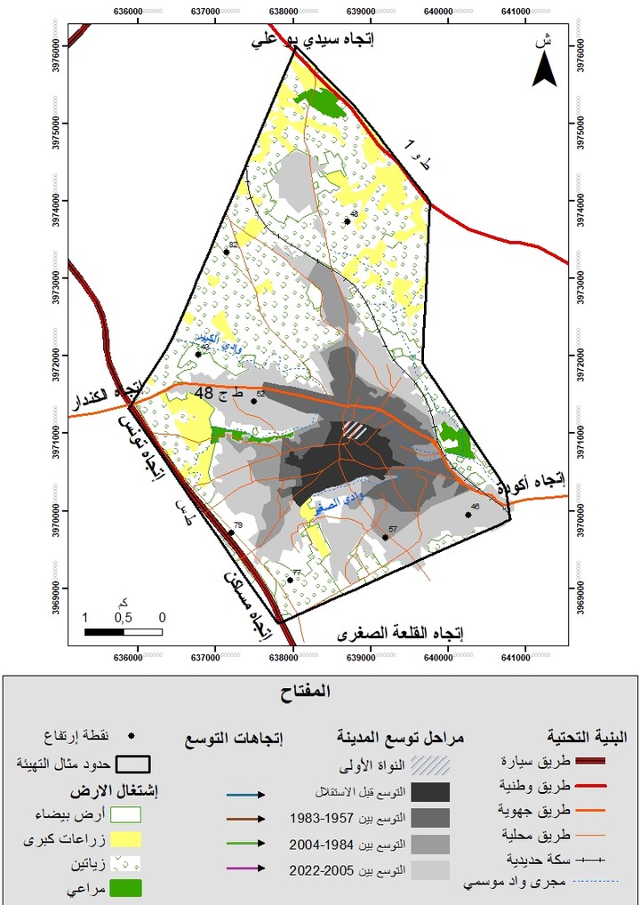 Carte étalement urbaine de ville Kalaa kbira ,Soussa