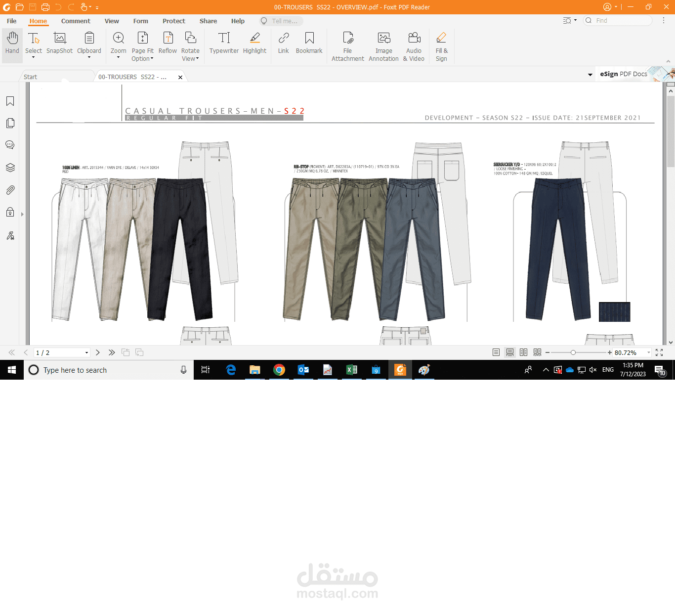 Trouser overview