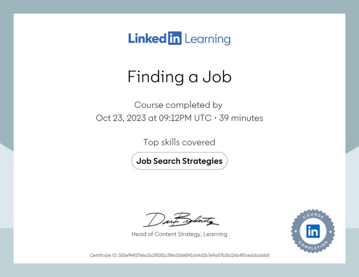 شهادة معتمدة من LinkedIn Learning