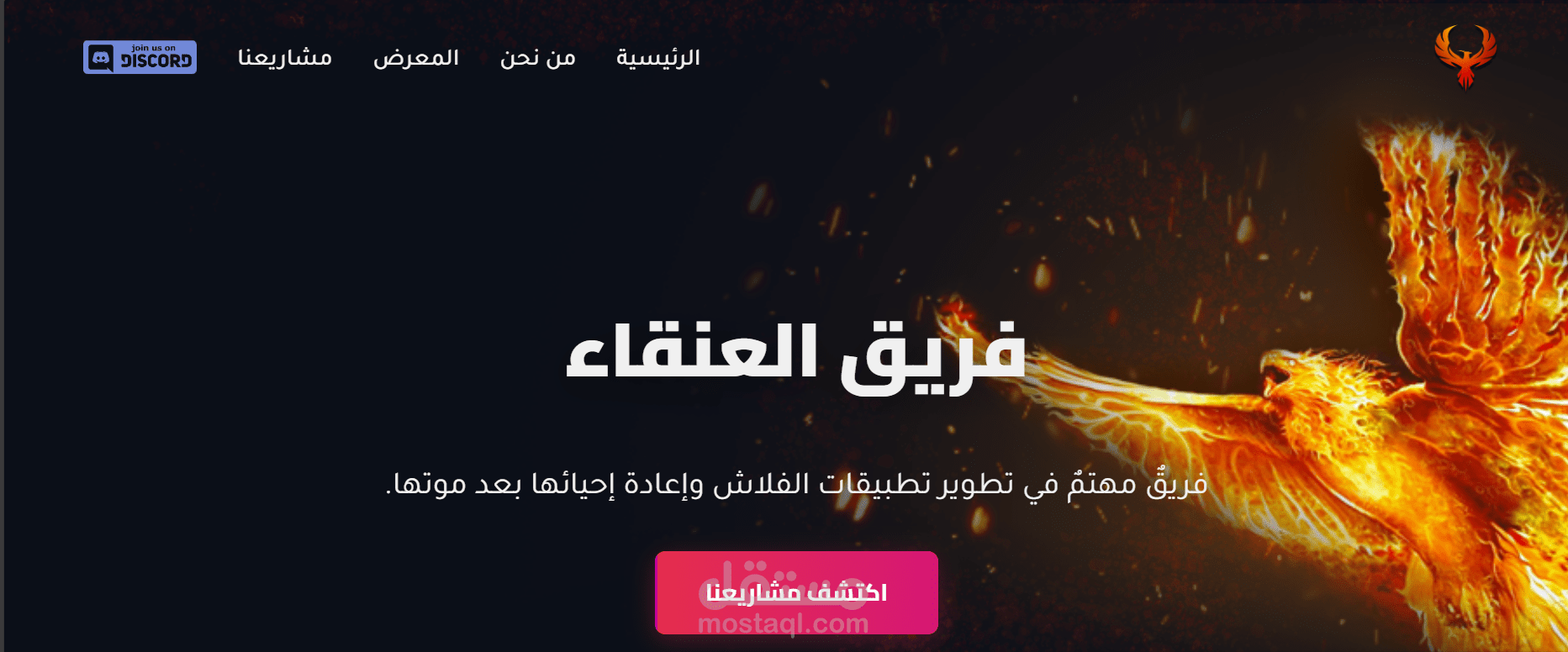 موقع خاص بفريق تطوير.