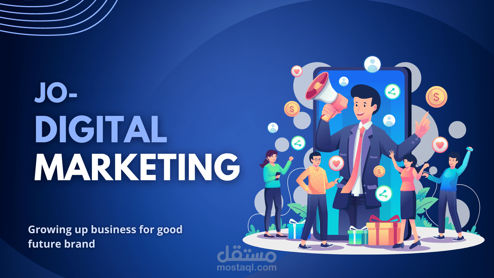 تصميم هوية بصرية لشركة JO-Digital Marketing