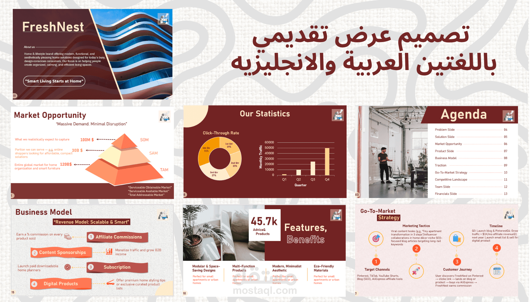 تصميم بريزنتيشن احترافي عصري وجذاب ويلفت الانظار