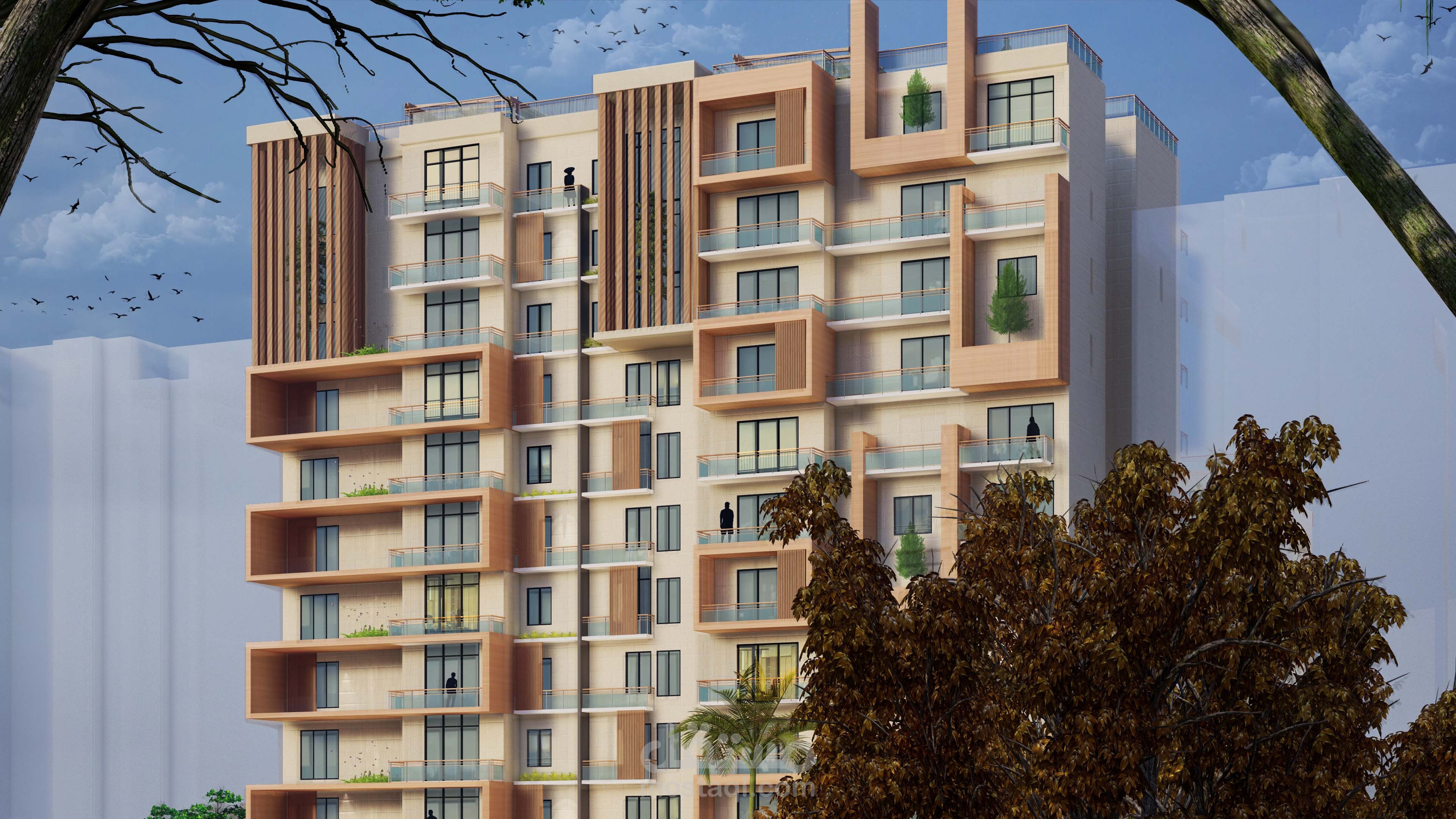 تصميم معماري لمبنى سكني بالقاهرة الجديدة