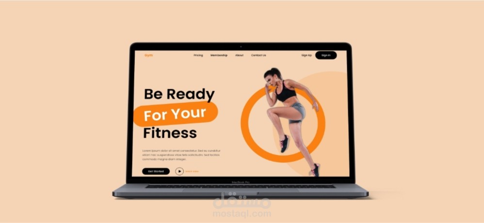 تصميم موقع لياقة بدنية | ui design