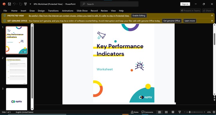 KPIs Worksheet || مؤشرات الاداء