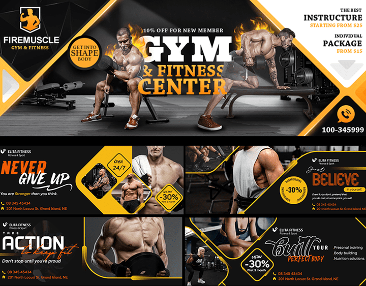 Gym Fitness Facebook Cover