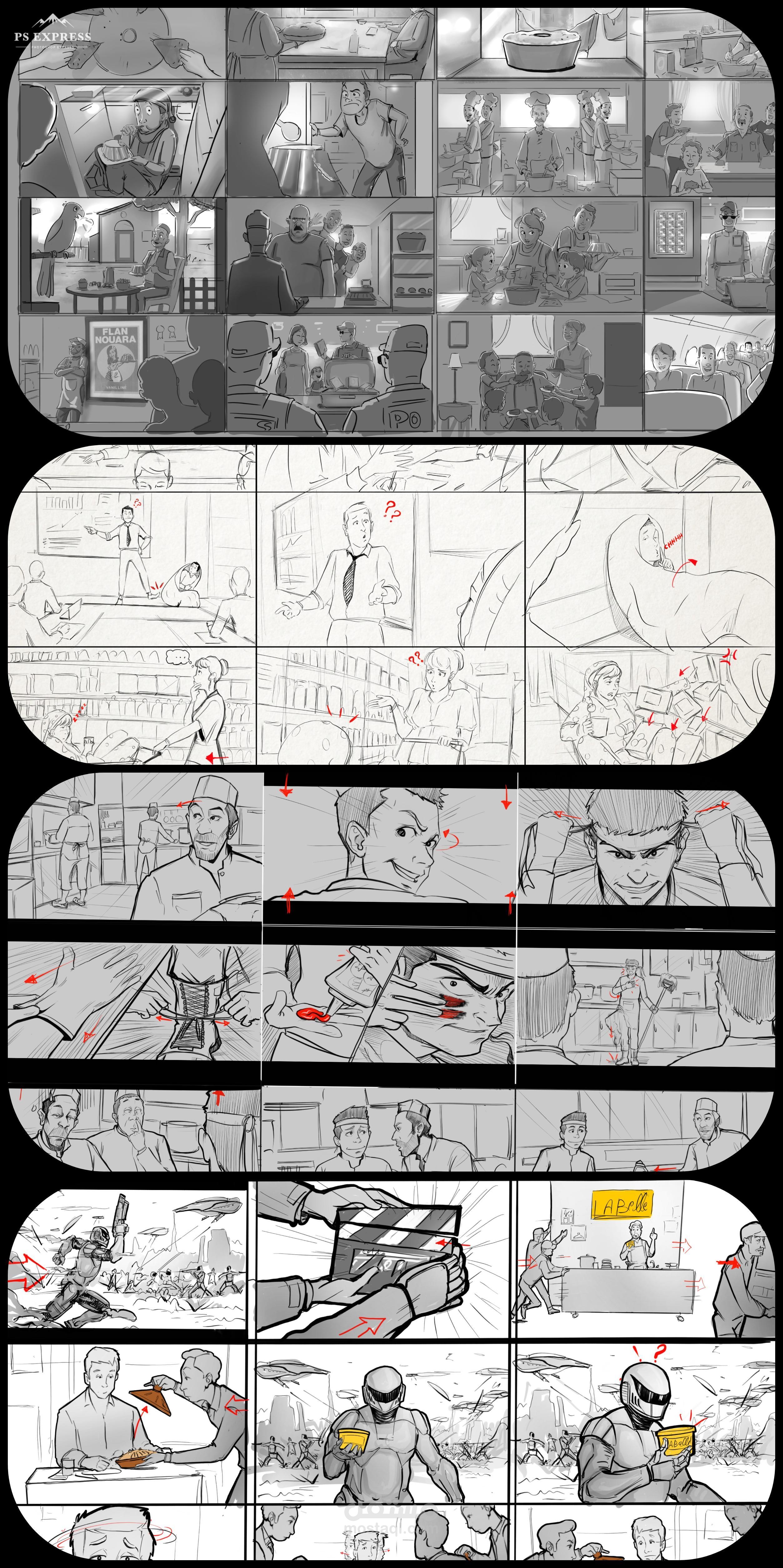 storyboard exemple  امثلة لأعمال