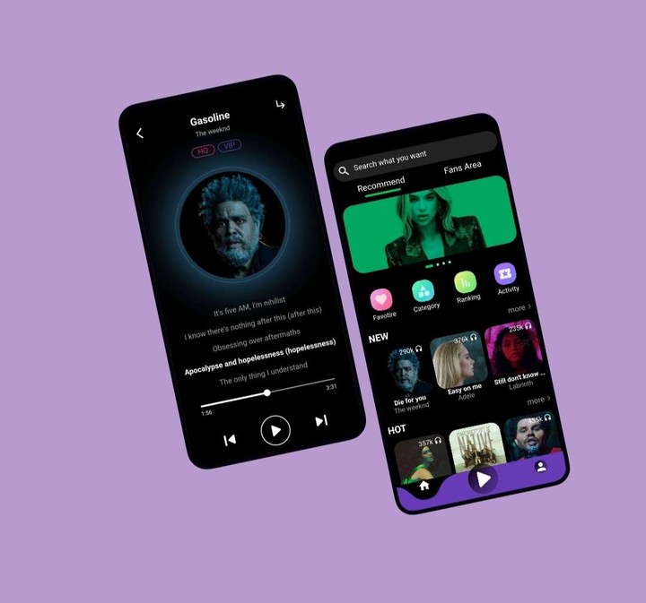 music app UI design