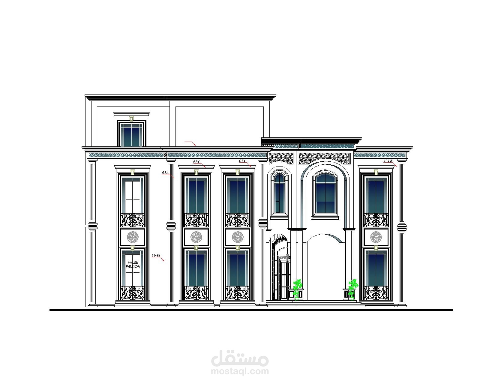 تصميم مخطط معماري هندسي Autocad لفلا