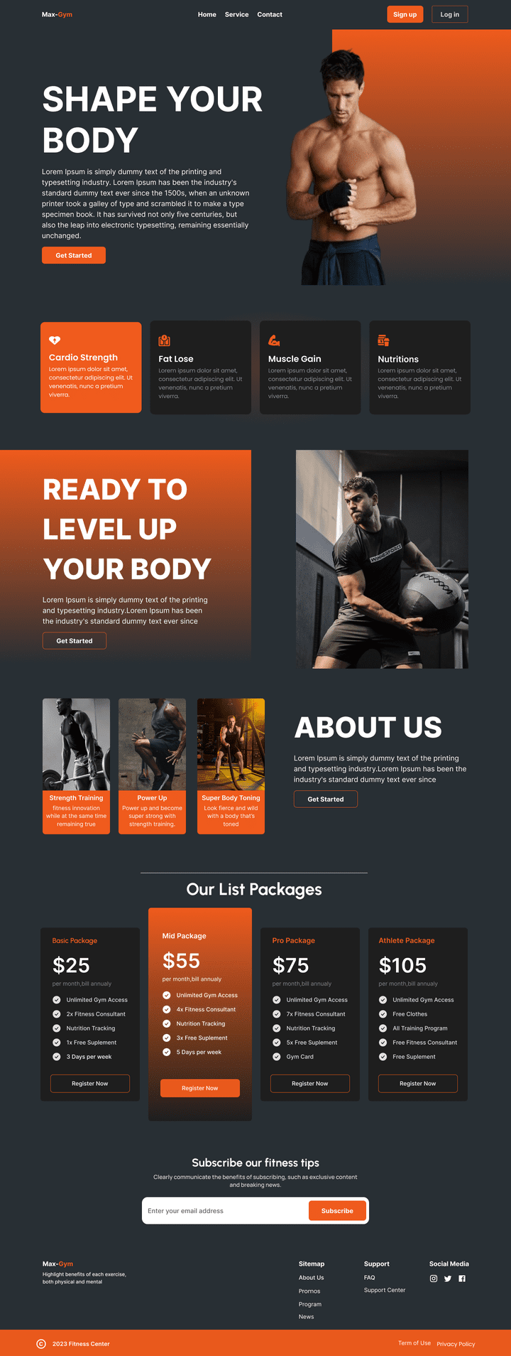 Gym Landing Page