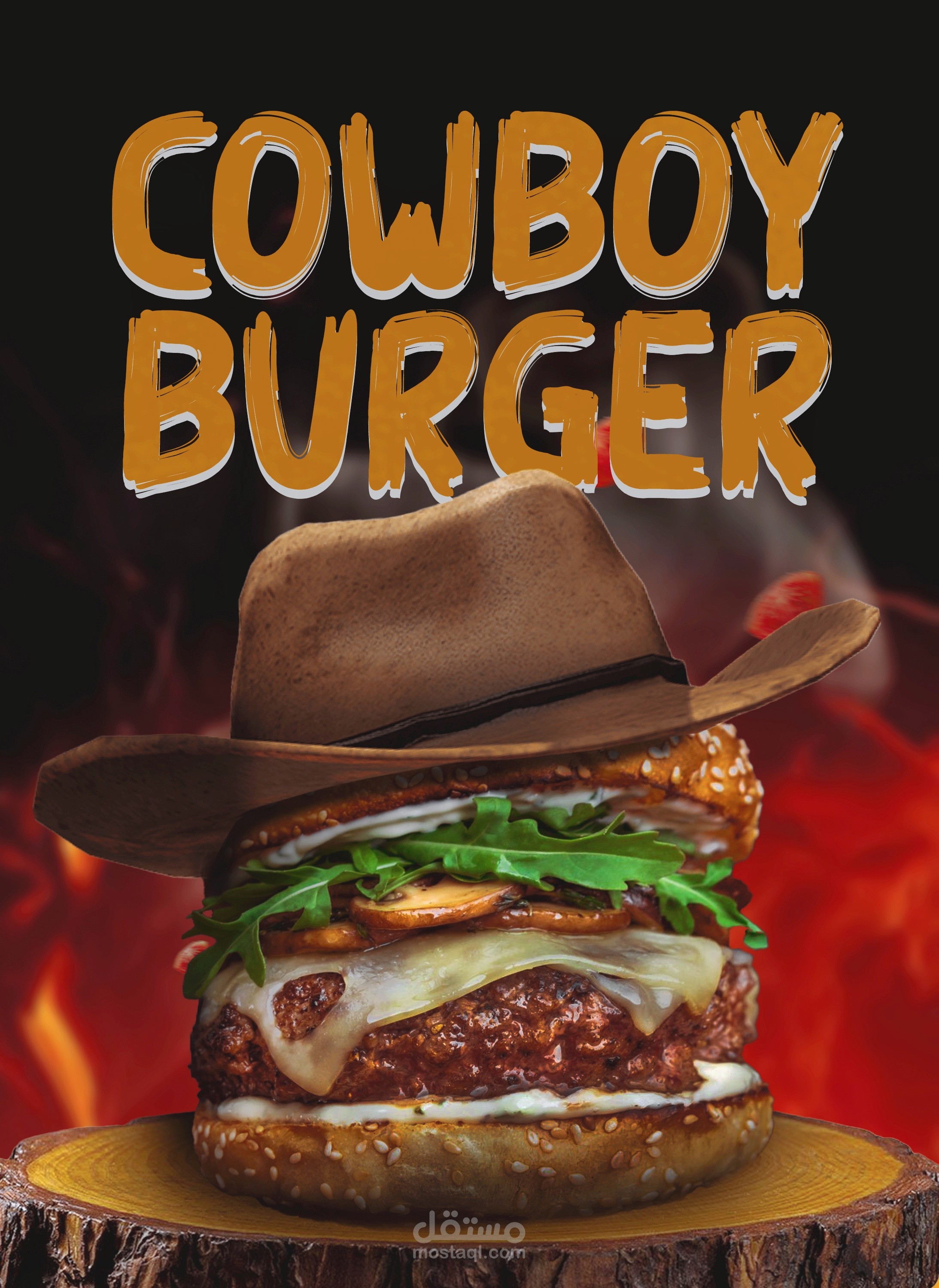 Cowboy burger restaurant Social media design