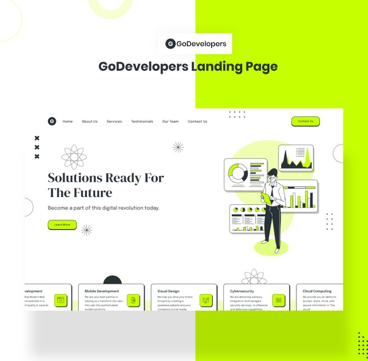 تصميم صفحة هبوط (GoDevelopers Landing Page)