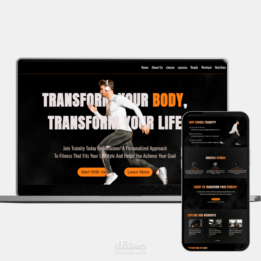 تصميم Landing Page احترافية لمنصة لياقة بدنية باستخدام وردبريس | WordPress