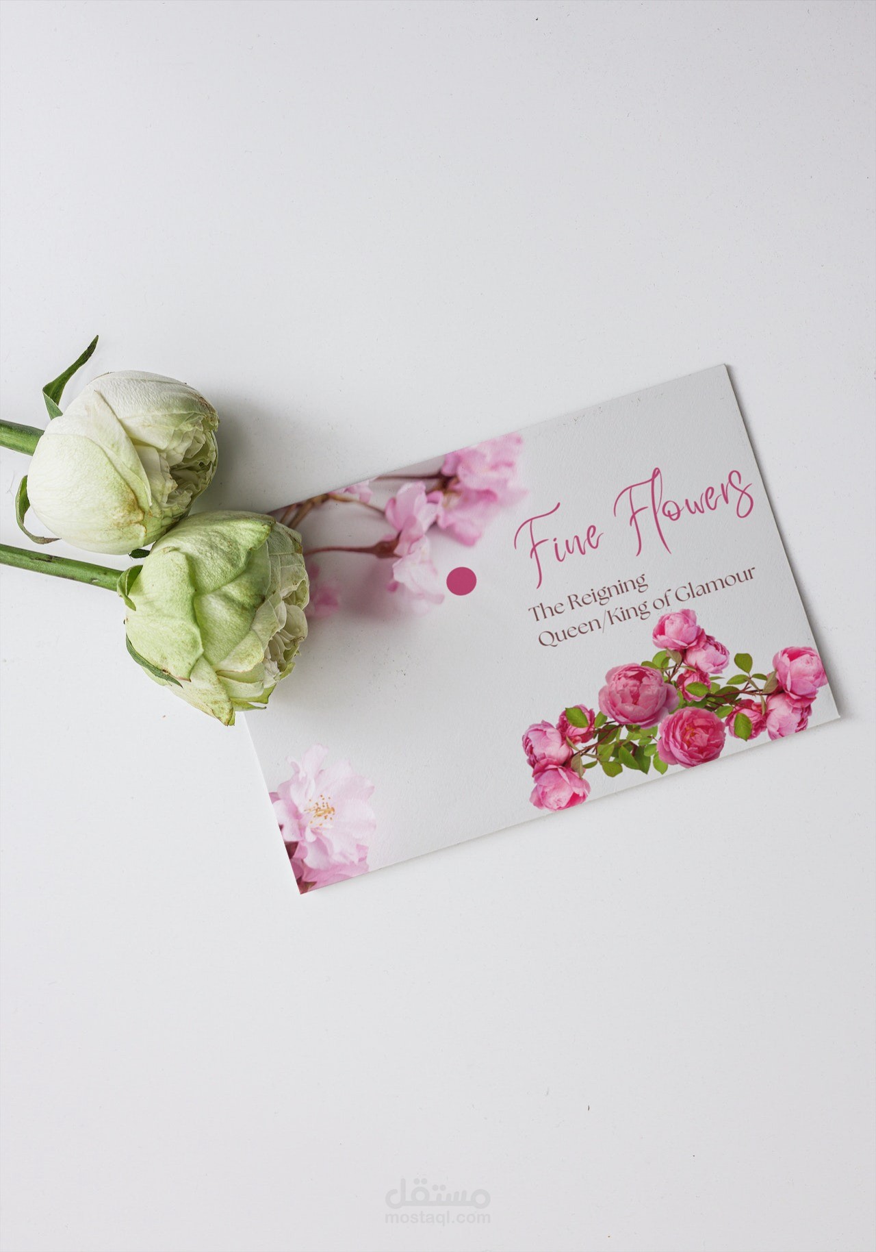 Final result for fine flower's business card (النتيجة النهائية لبطاقة عمل Fine Flowers)