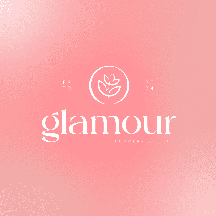 هوية بصرية لمحل بيع ورود "glamour"