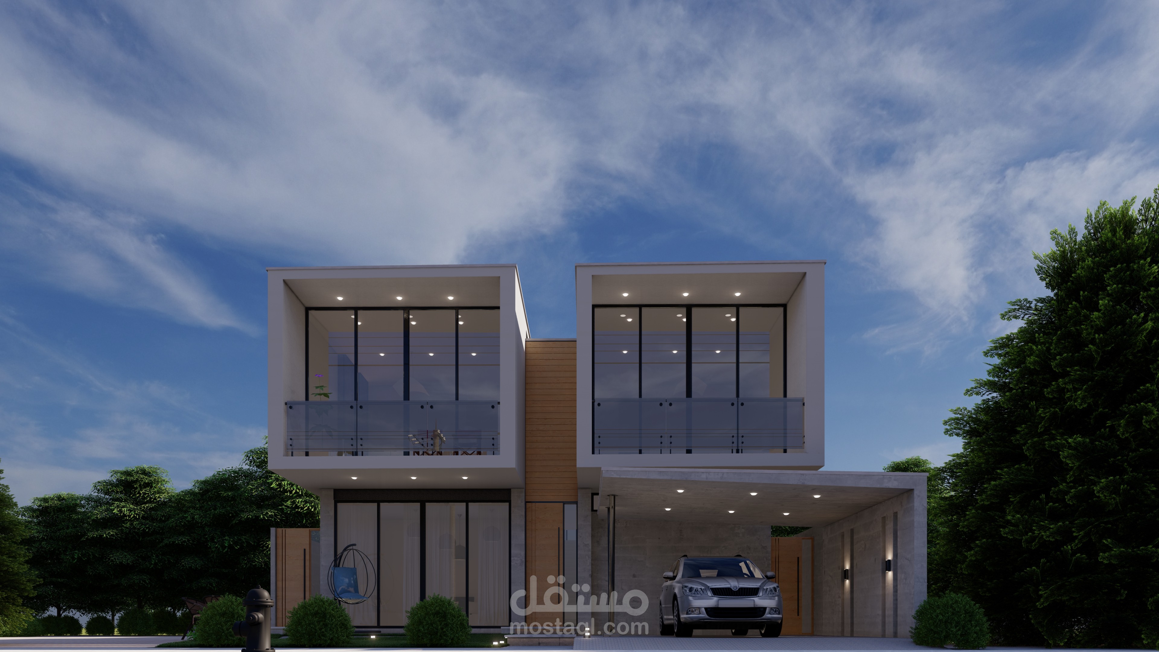 تصميم لاند سكيب وإظهار  لقطات ليلية ونهارية