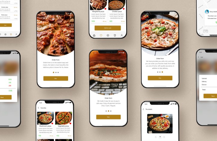 تصميم تطبيق لمطعم بيتزا "Pizza App"