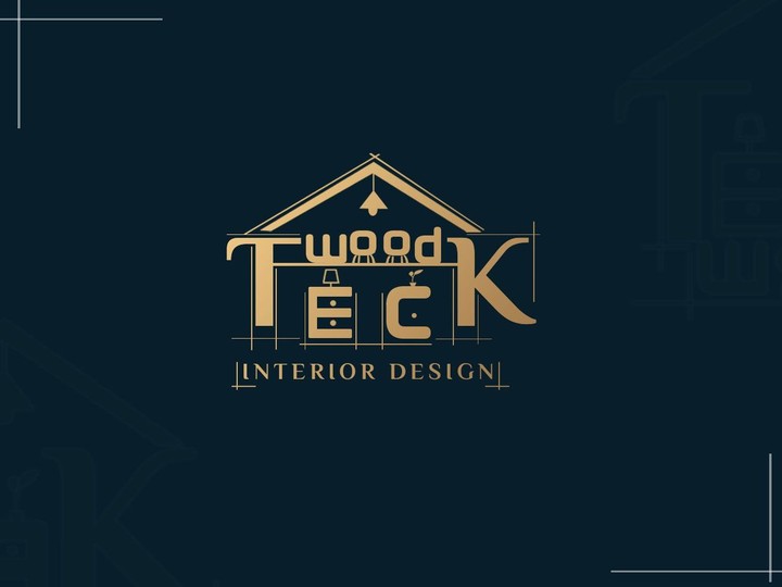 تصميم logo لشركة wood teck السعودية لتصميم الداخلي والاثاث