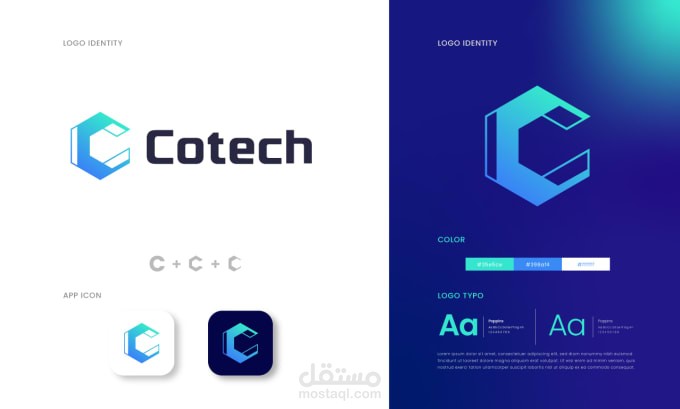 I will design modern gradient fintech tech startup app logo and brand style guides