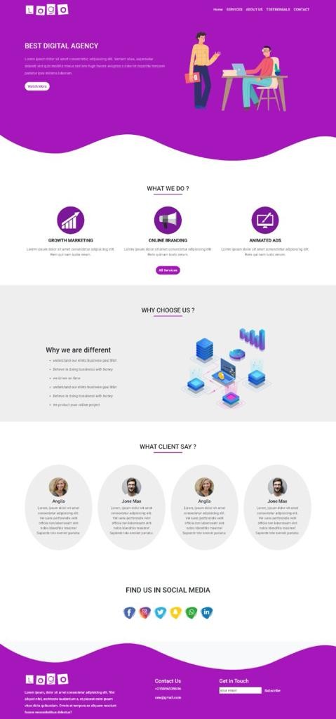 landing page