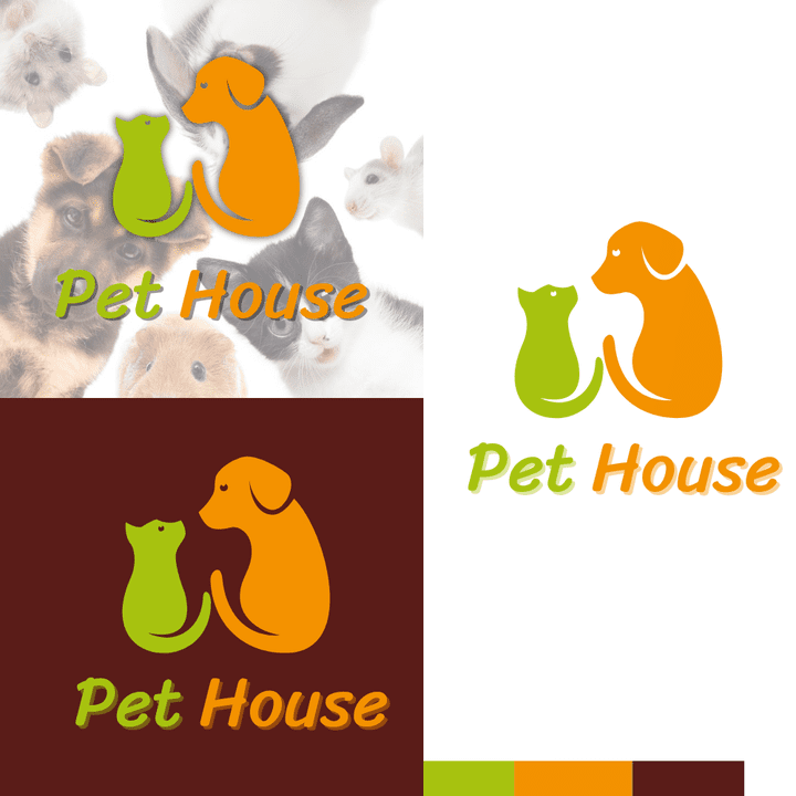 تصميم شعار لعيادة خاصة بالحيوانات الأليفة بإسم Pet House