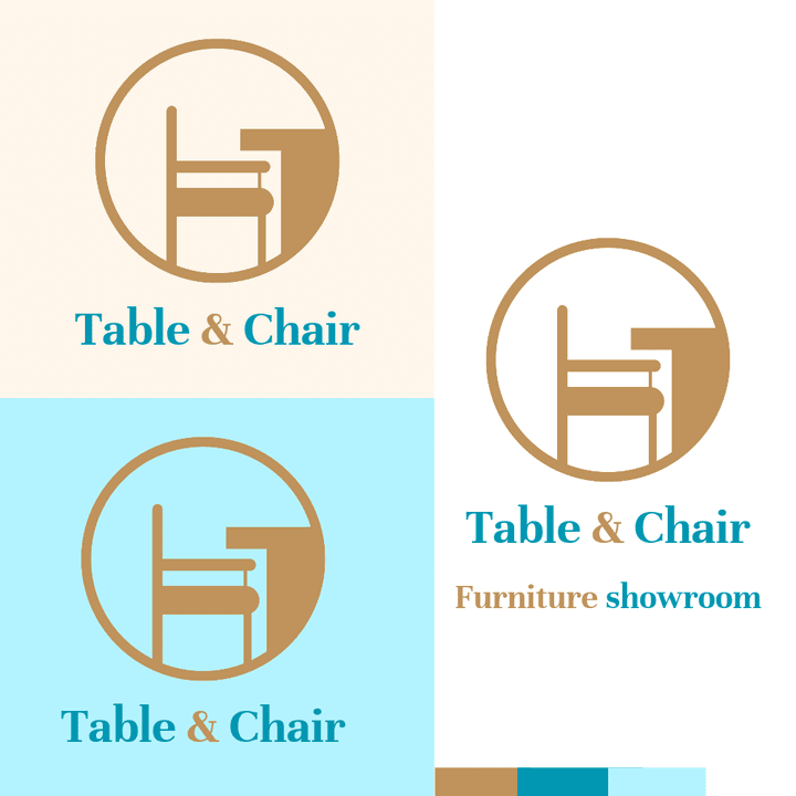 تصميم شعار لمعرض بيع الأثاث بإسم Table & Chair