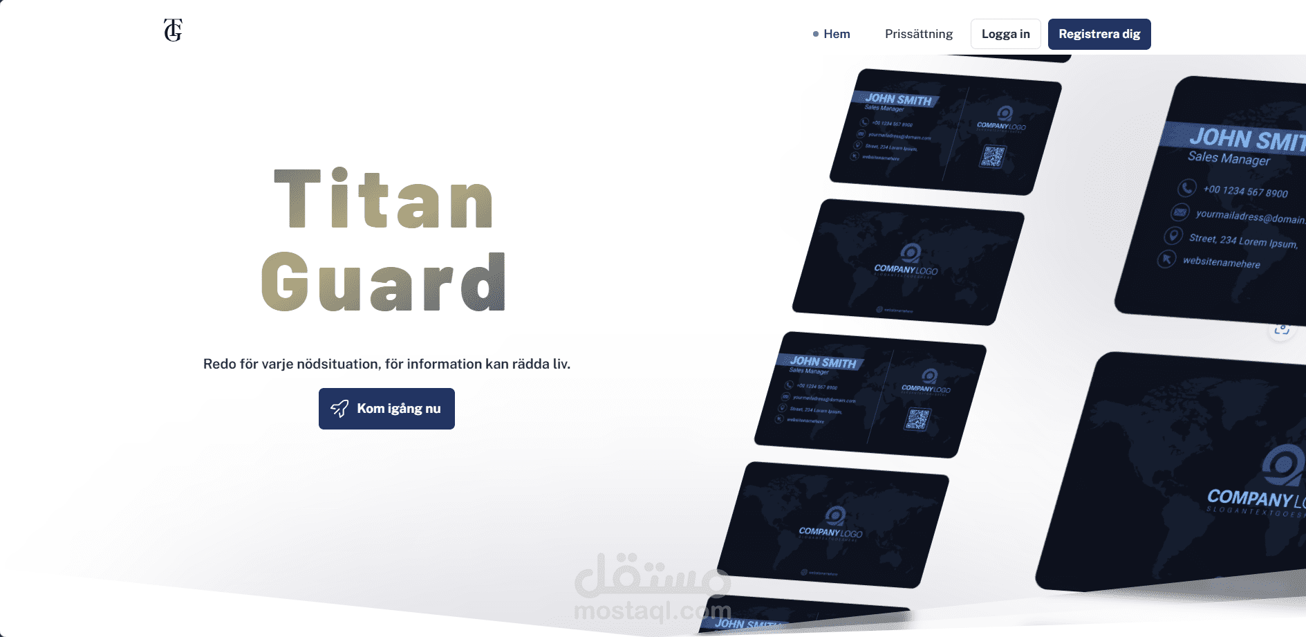 تطوير منصة طبية تفاعلية Titan Guard - معلومات طبية طارئة وبطاقات QR