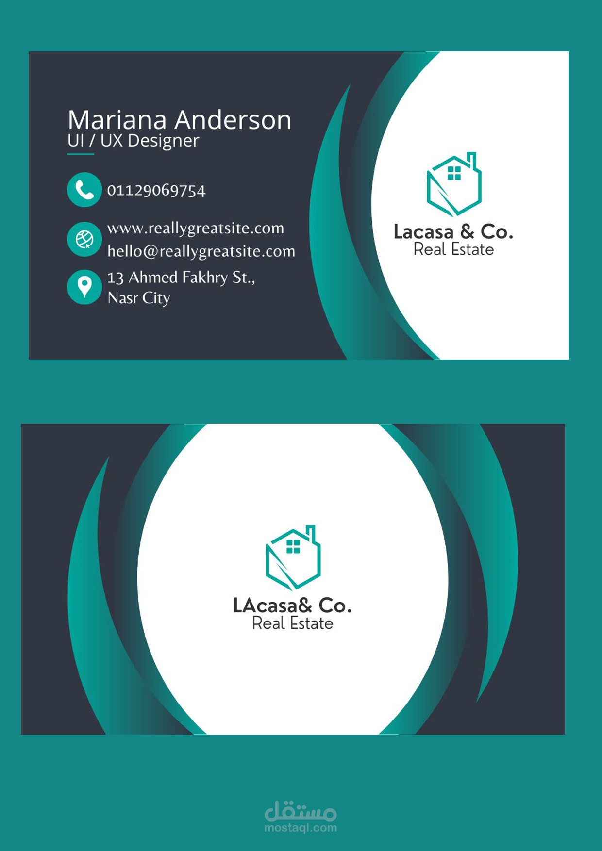 كارت شخصي لمصممة UI & UX