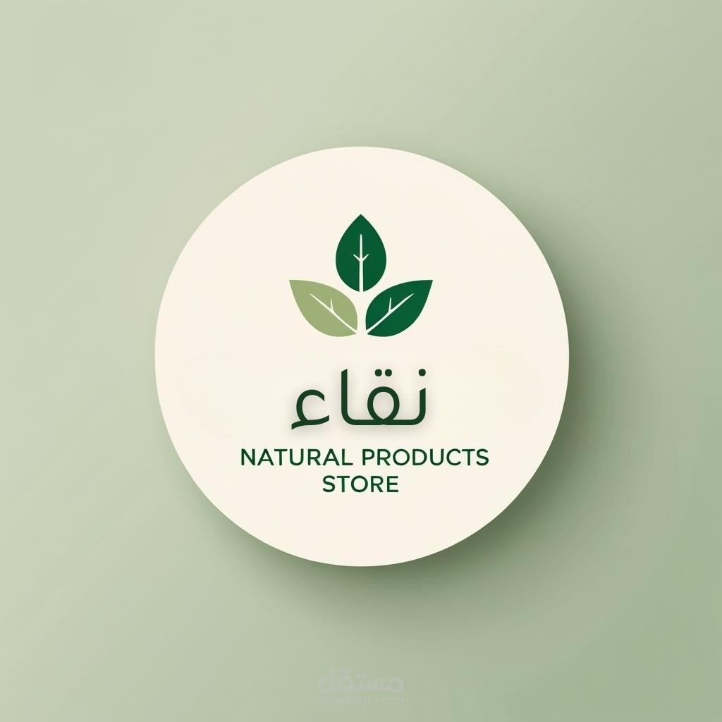 تصميم شعار احترافي لمتجر منتجات طبيعية باسم "نقاء"