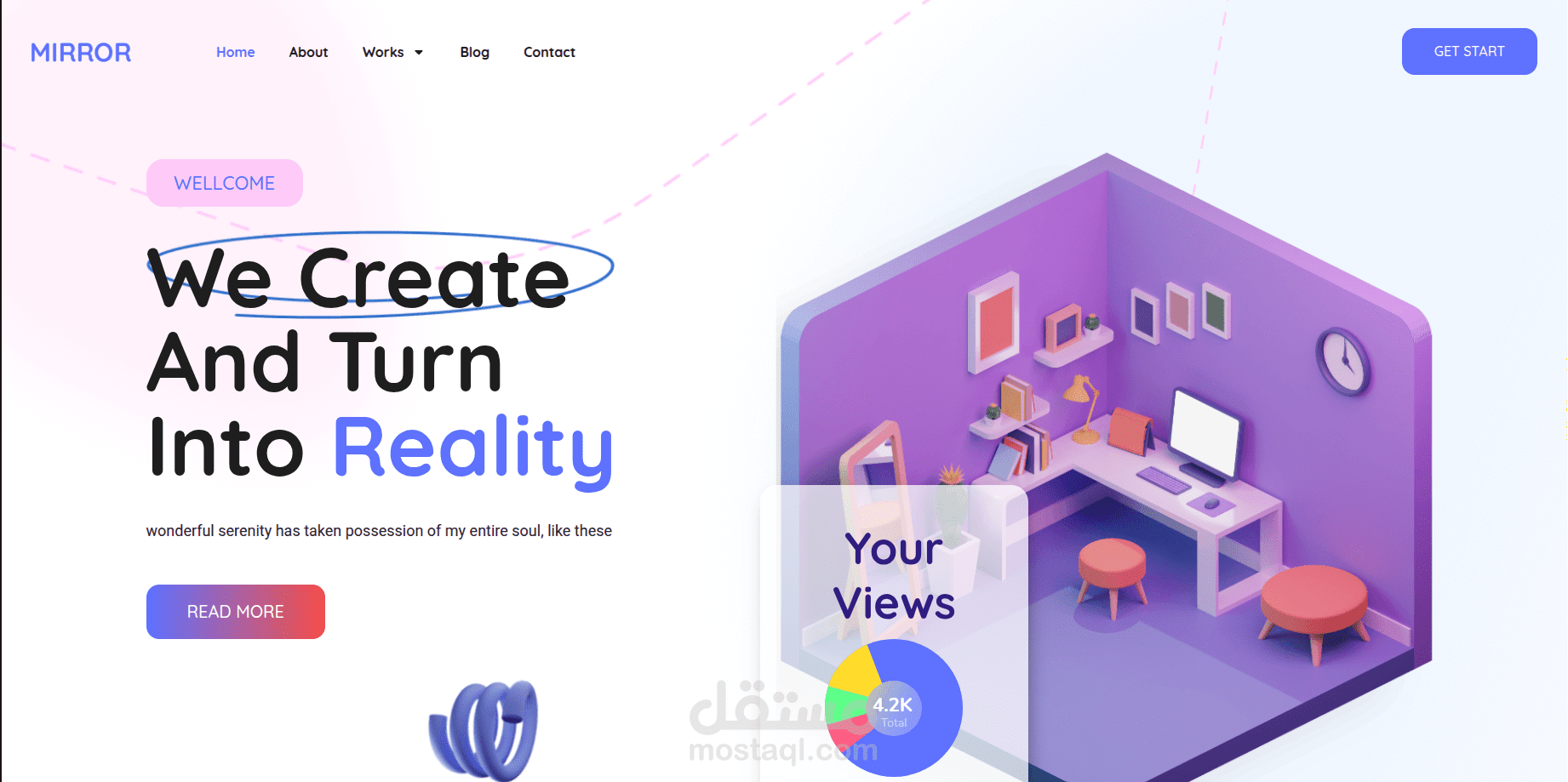 Mirror – قالب إيلمنتور احترافي لإطلاق وكالة أعمال مبدعة