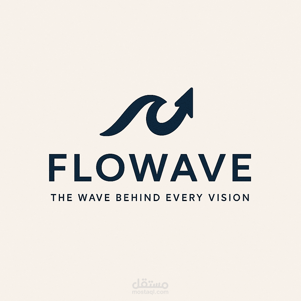 مشروع تصميم شعار Flowave | ابتكار وهوية بصرية متكاملة
