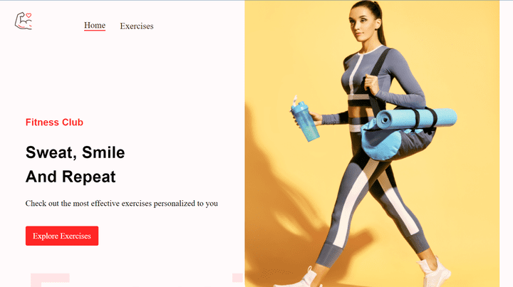 Fitness Club with Exercises using React