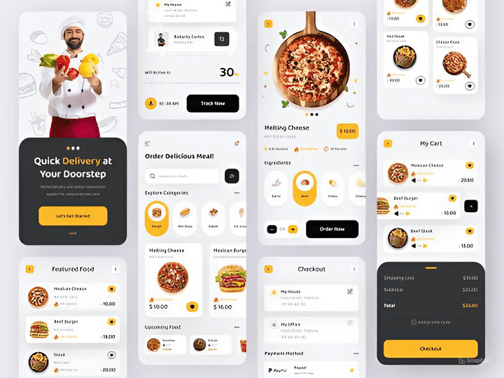 تصميم واجهات امامية لمطعم UI/UX باستخدام Figma