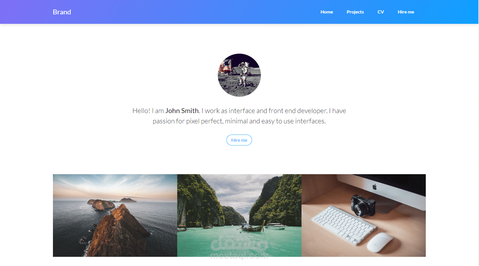 موقع شخصى متجاوب مع جميع الشاشات Bootstrap