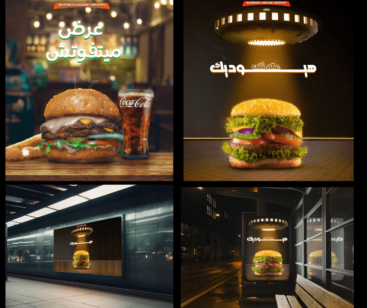 social media posters for a burger restaurant