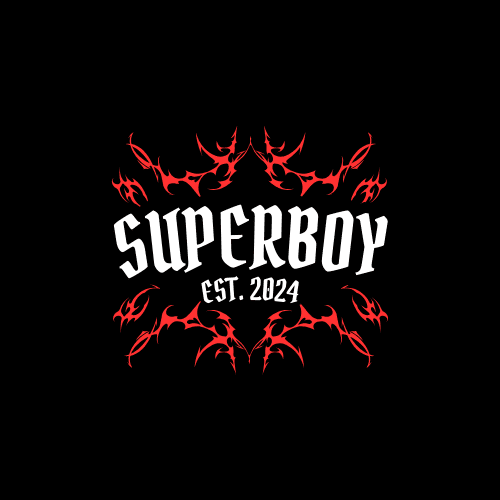 Black and Red Vintage Illustrative Super Boy Street Wear