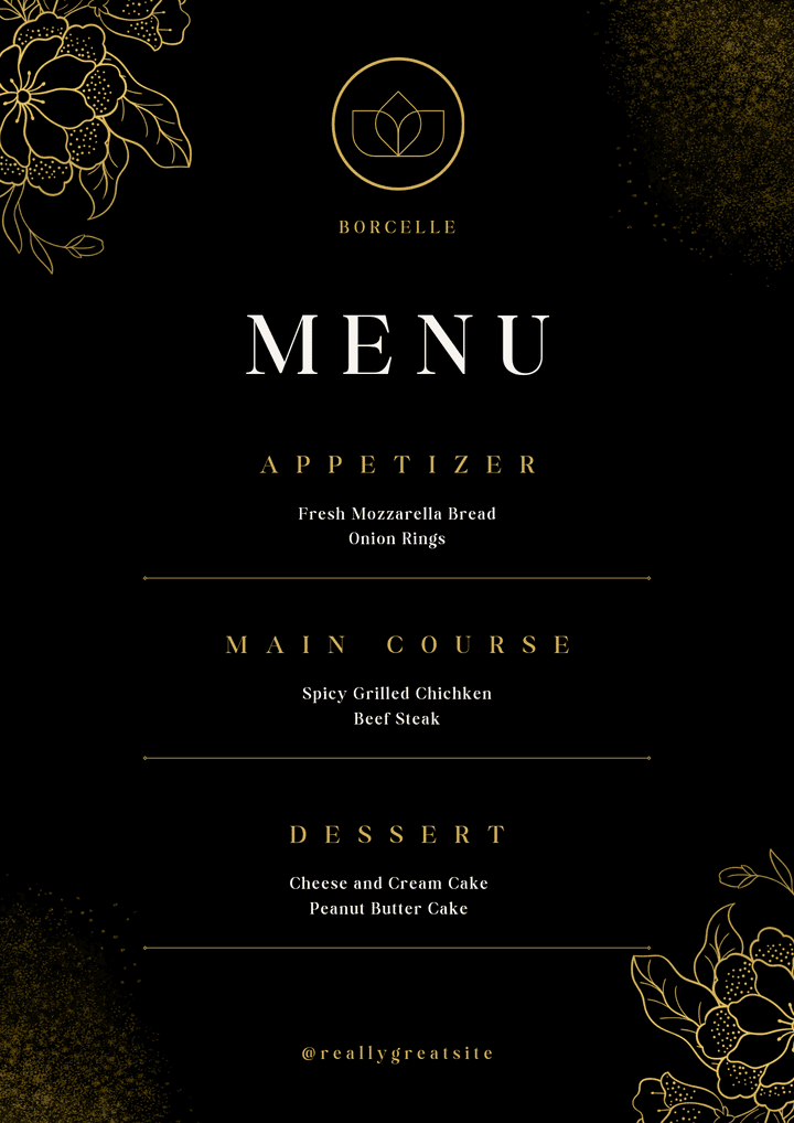 Luxury menu