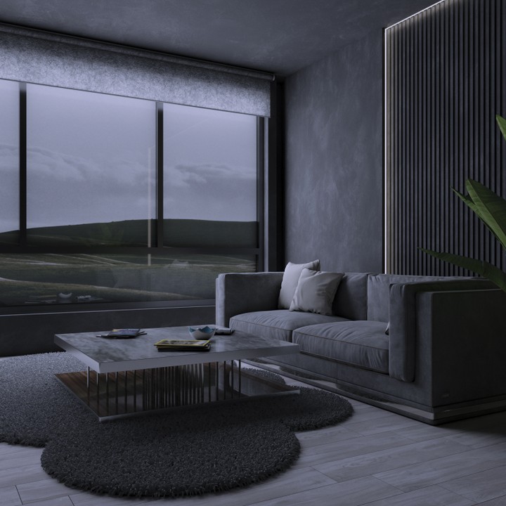 Dark Living room Interior design