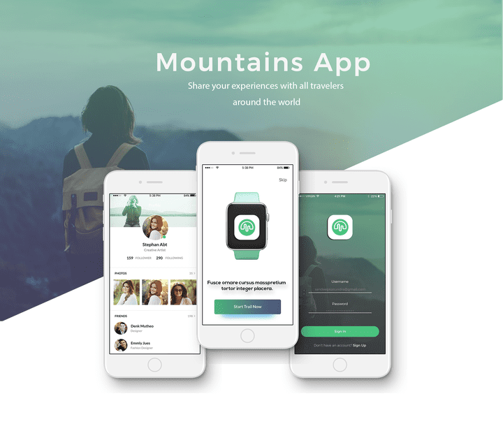 Mountains App UX/UI Design