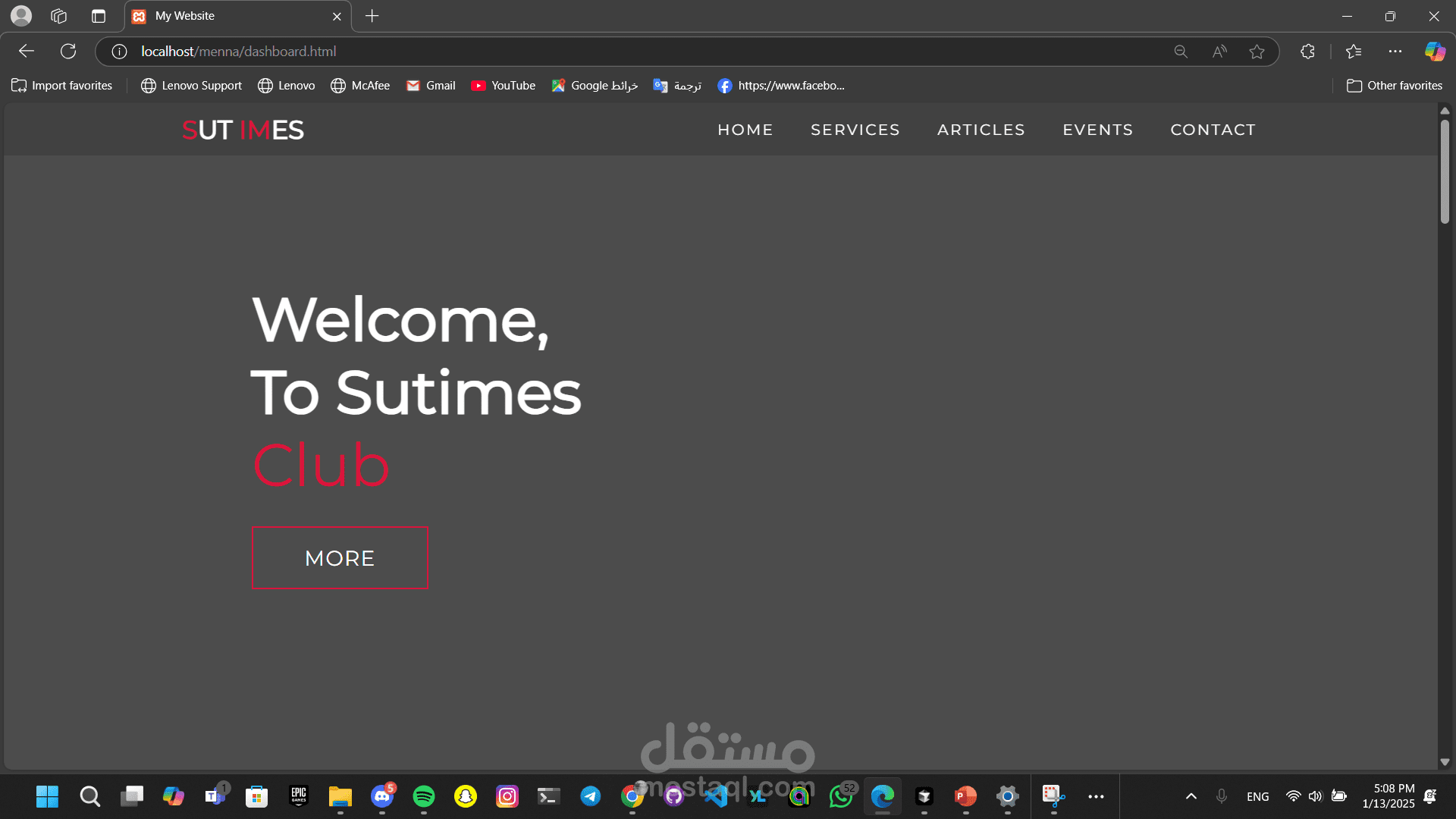 student club website