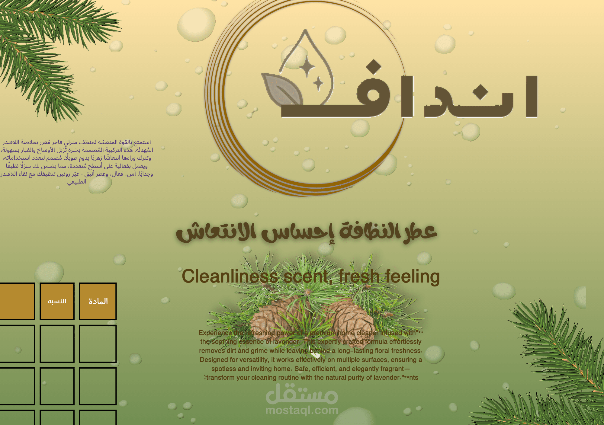 ملصقات  عبوة تنظيف