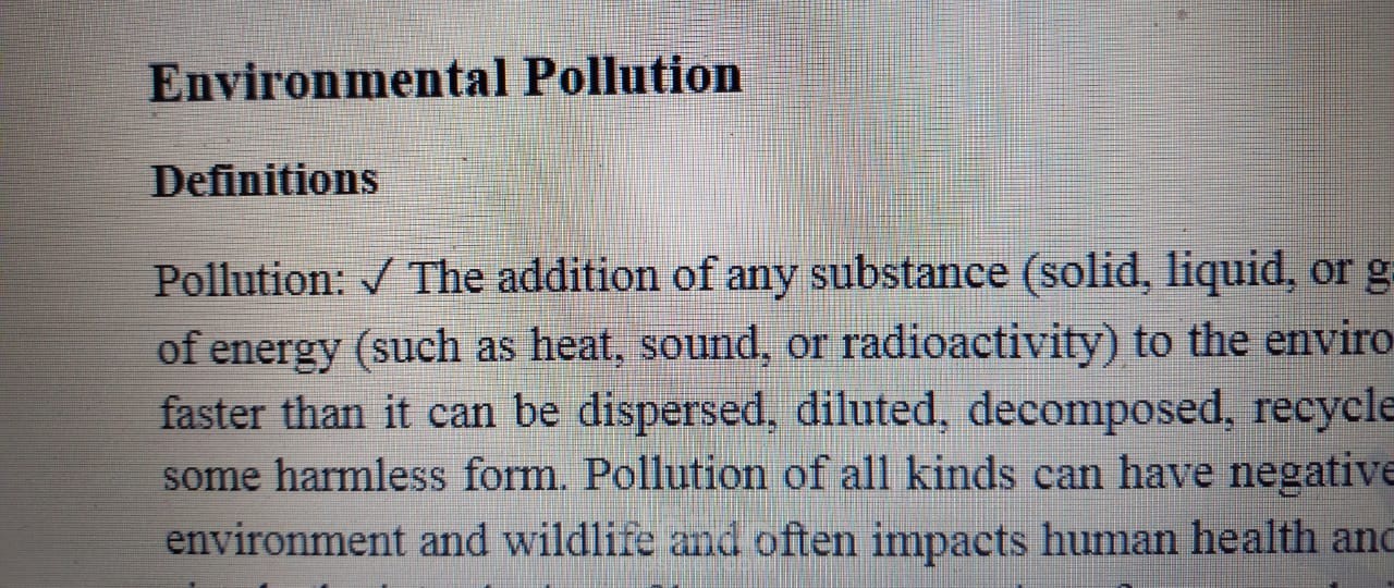 Environmental Pollution