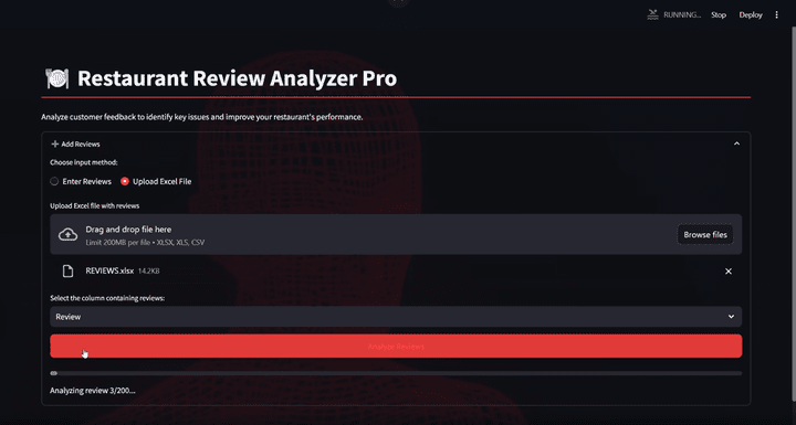 AI-Powered Restaurant Review Analyzer for Smart Feedback Insights