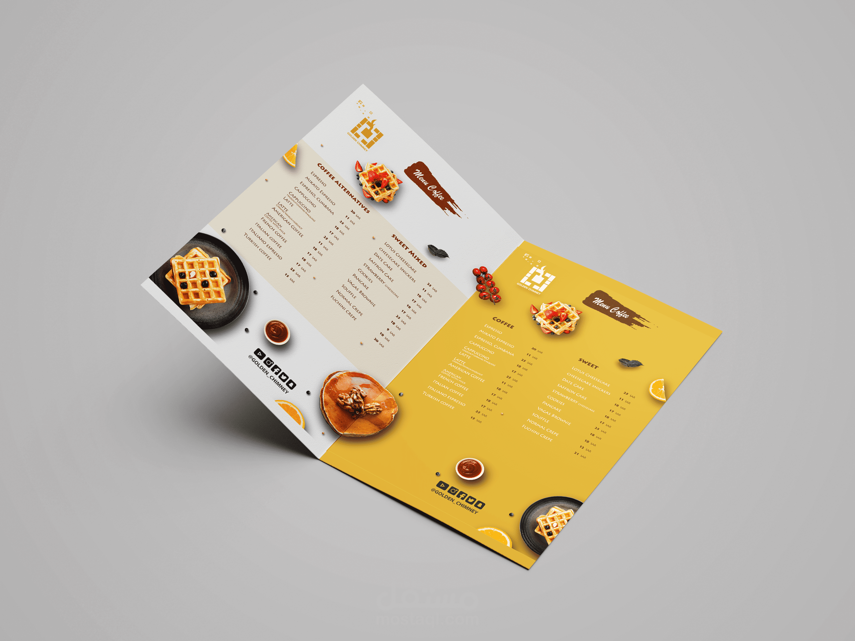 Menu design Coffee Resturant